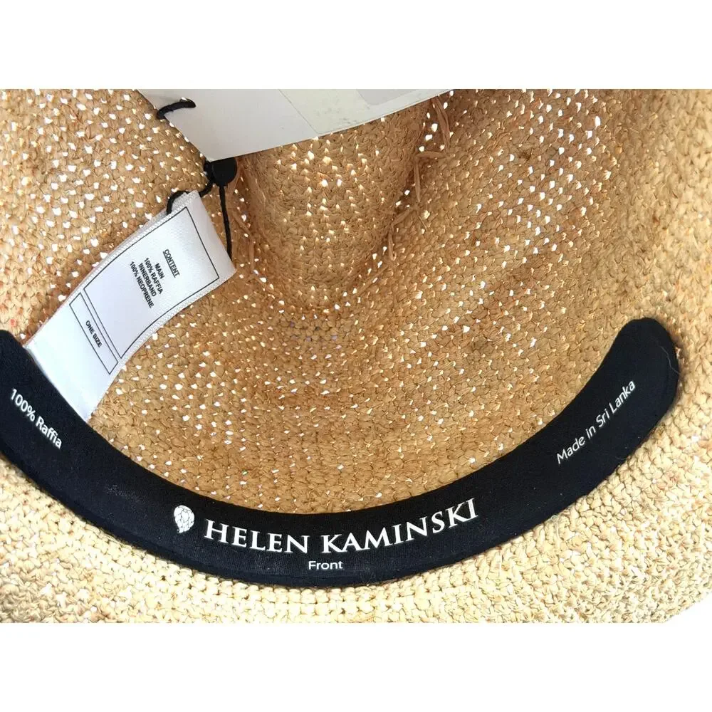 Helen Kaminski NWT Natural Raffia Sun Hat Golf Resort Vacation Womens One Size - Picture 9 of 11